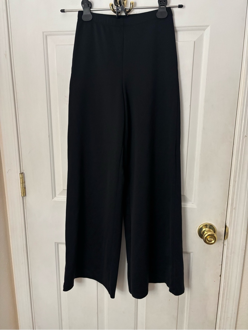 Good American Black Wide-Leg Ponte Pants